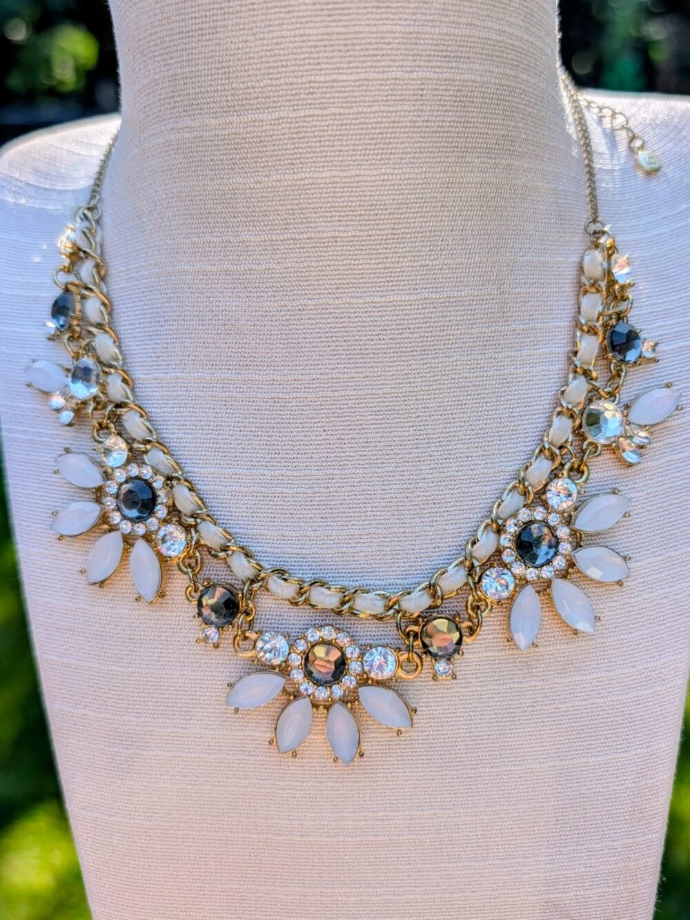 Liz Claiborne Gold-Tone Floral Bib Statement Necklace - Vintage